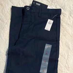 Old Navy navy boys pants, size 12. Straight built in flex. New with tags.